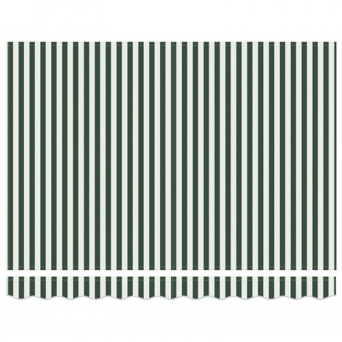 Manuel Sammenrullelig Markise Grøn og Hvid 300x250 cm, Markise Erstatningsstof til 3x2.5 m Ramme Grøn og Hvid