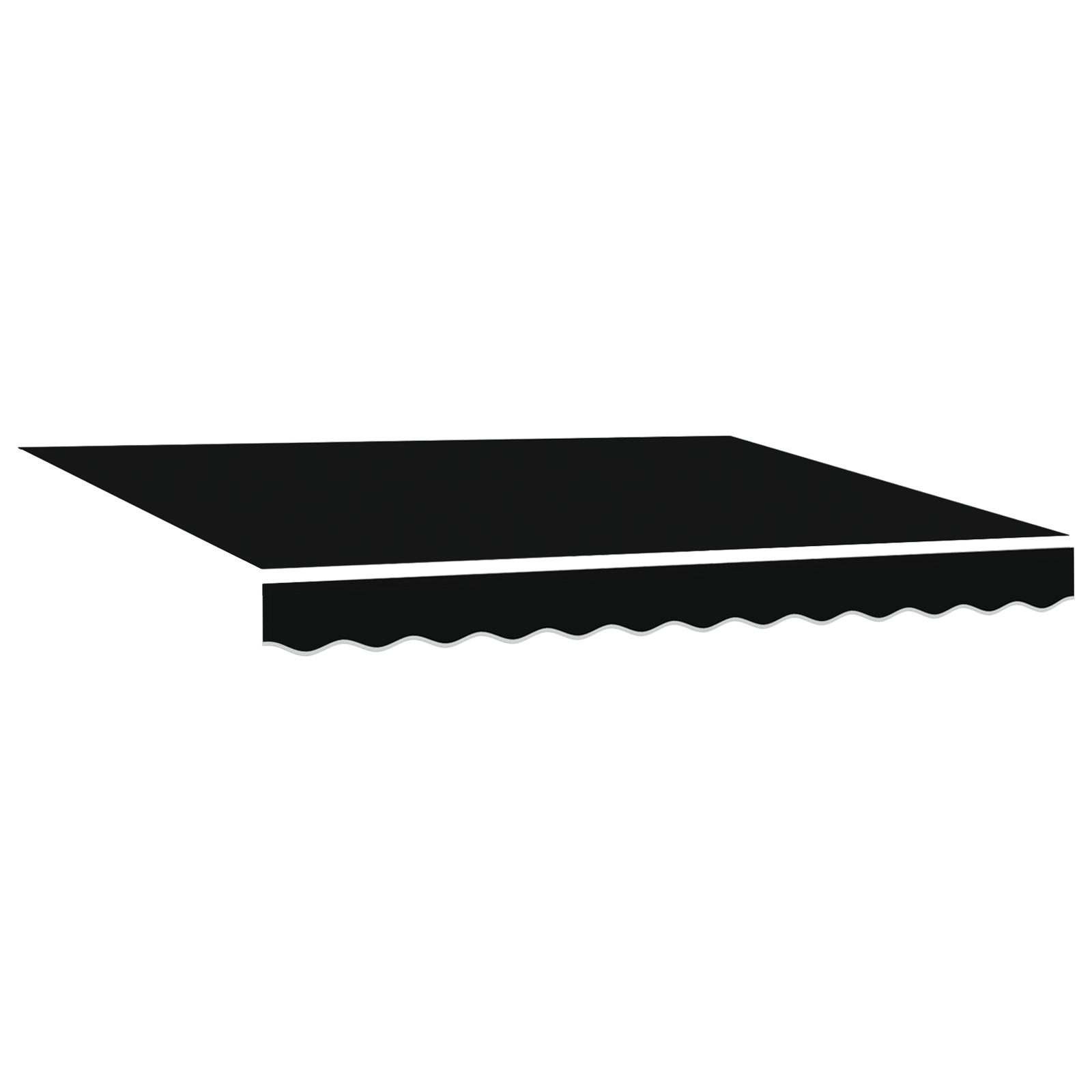 Utrækkelig Markise med LED -strimmellys Sort 350 x 250 cm Stof