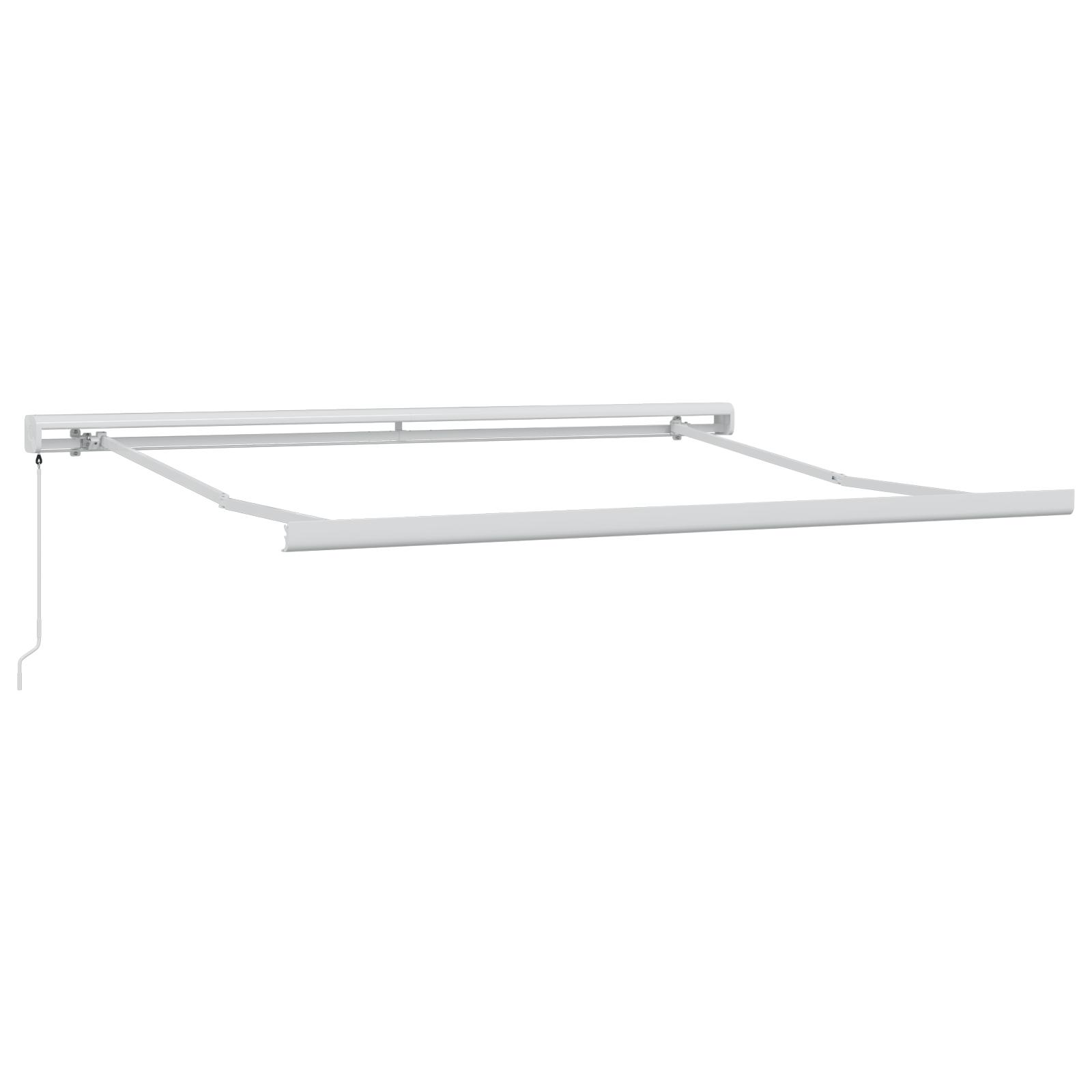 Udtrækkelig Markise Orange Og Brun 300 X 250 Cm Stof Og Metal - Sort / 350 x 250 cm / med hvid ramme
