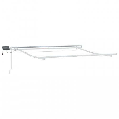 Manuel udtrækkelig markise med LED beige 350x250 cm, markise erstatningsstof til 3.5x2.5 m ramme beige