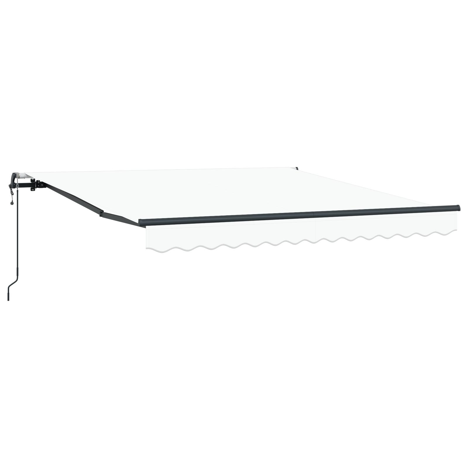 Udtrækkelig Markise Hvid 350 X 250 Cm Stof