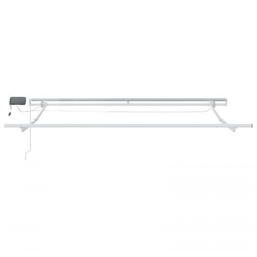 Manuel Utrækkelig Markise med LED Rød 350x250 cm, Markise Udskiftningsstof til 3.5x2.5 m ramme Rød