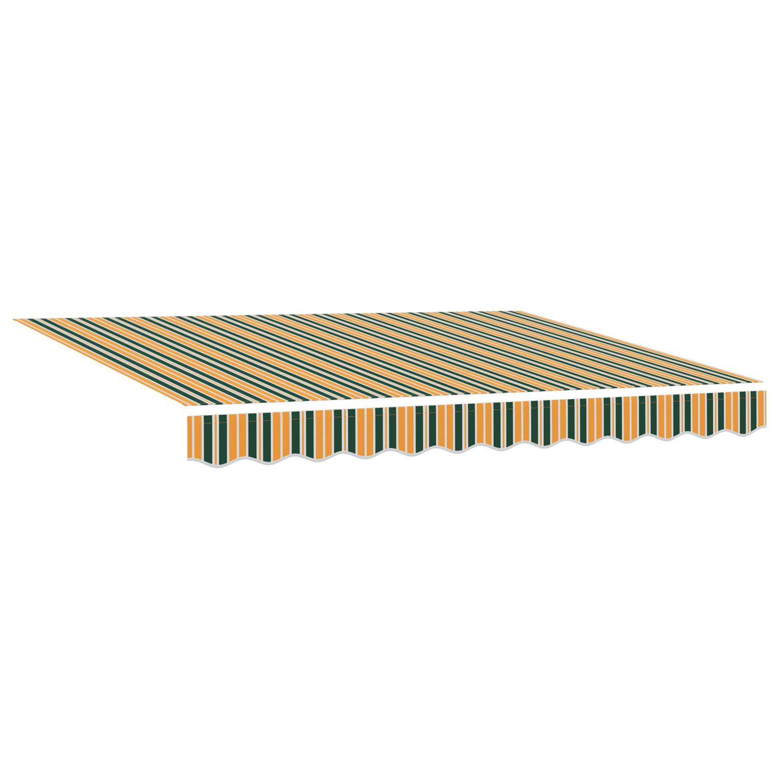 Udtrækkelig Markise Grøn Og Gul 350 X 250 Cm Stof, Metal
