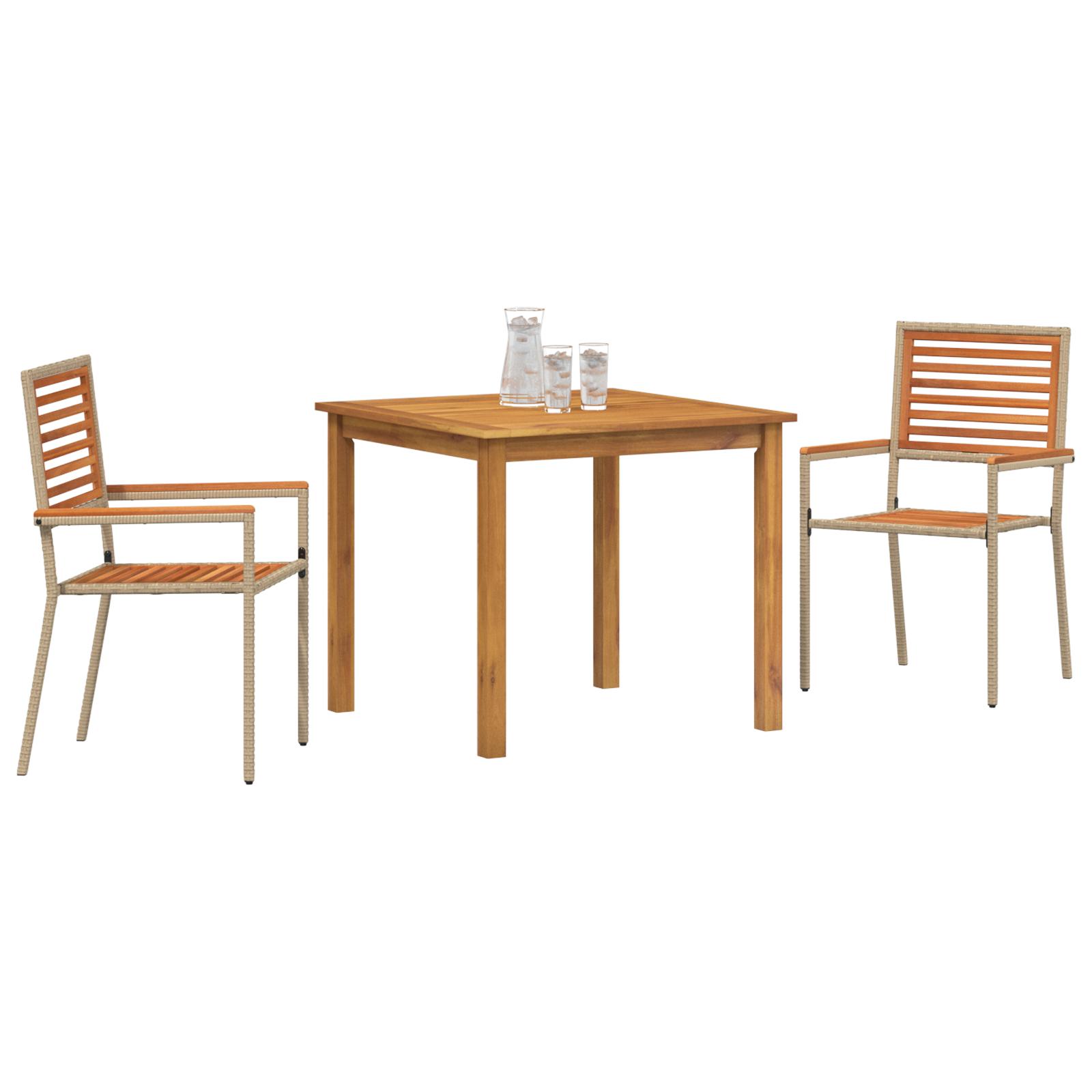 Have Spisebordssæt 3 stk Beige Poly rattan
