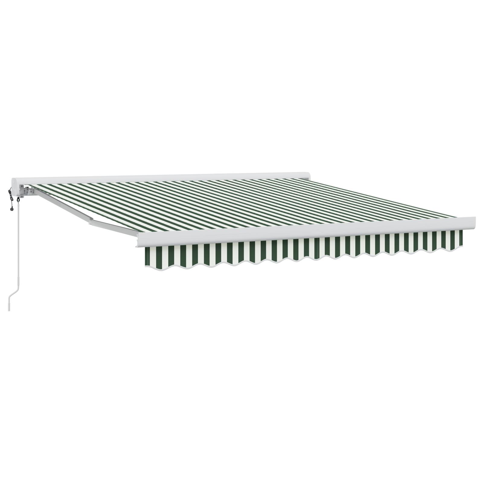 Utrækkelig Markise Grøn og hvid 350 x 250 cm Stof, metal