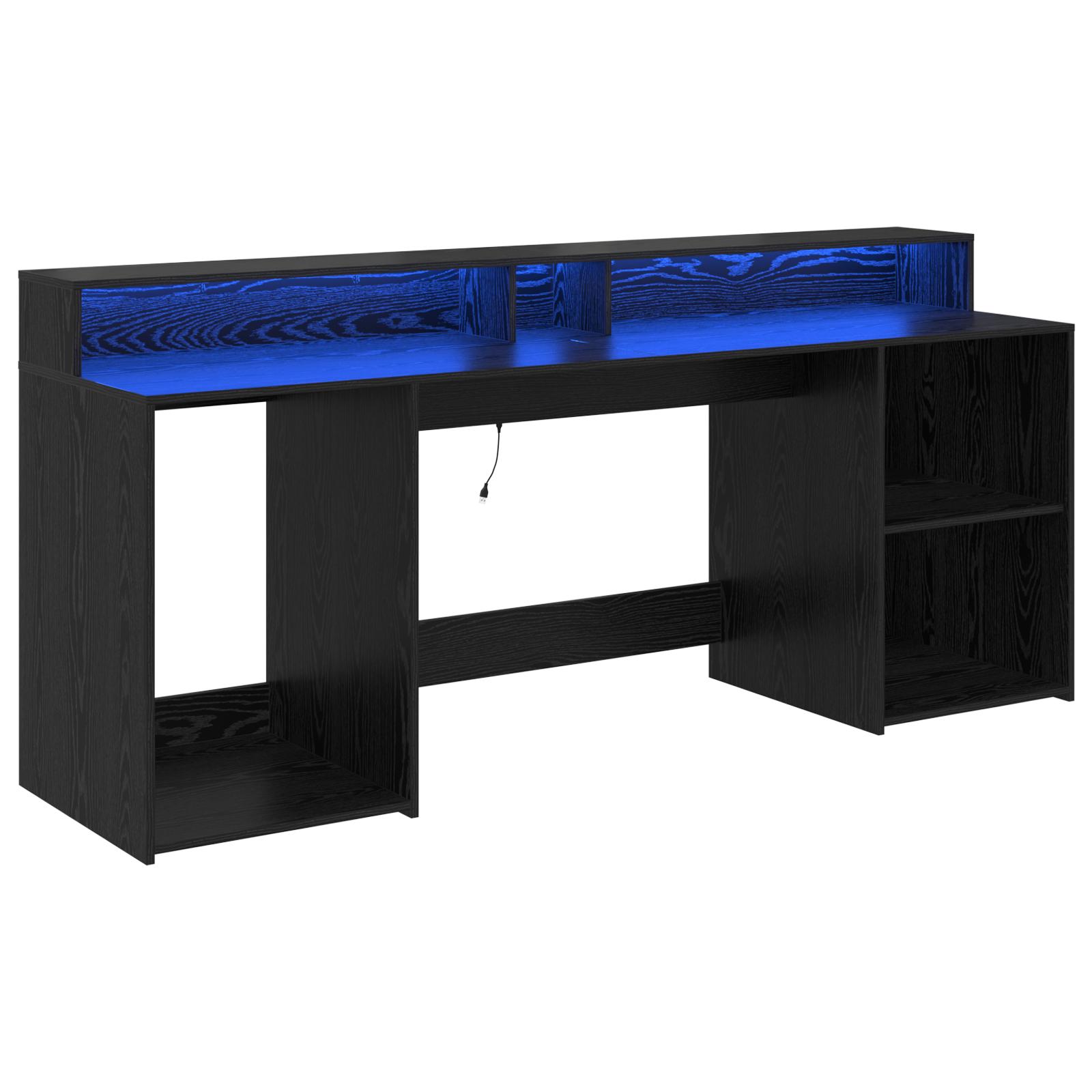 Bord Sort Egetræ 200x55x91 Cm Konstrueret Træ