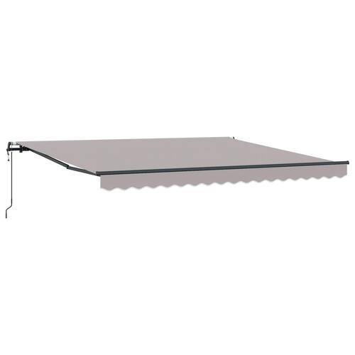 Automatisk Udtækkelig Markise Lysegrå 400x300 cm, Markise stof til udskiftning til 4x3 m ramme Lysegrå
