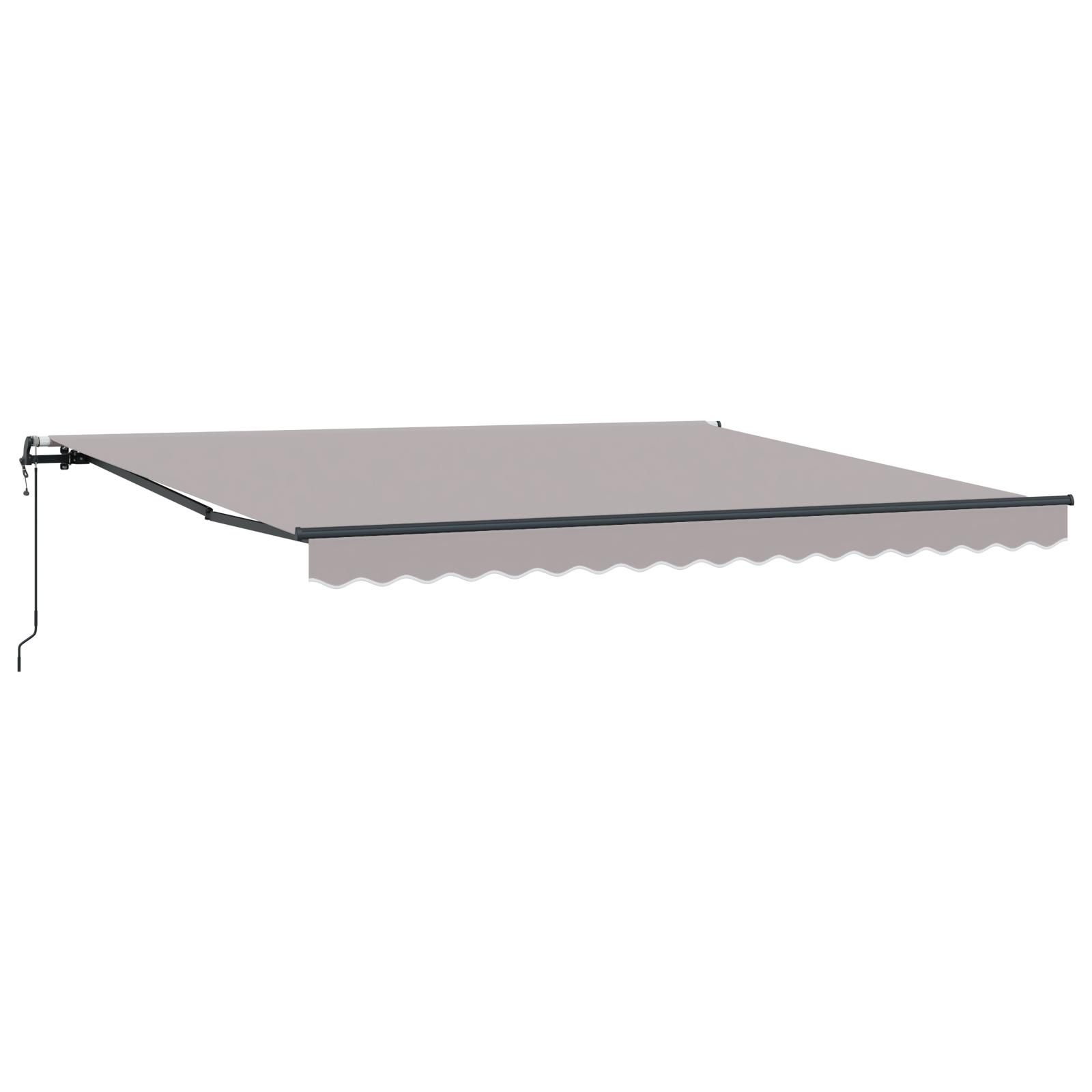 Automatisk Udtækkelig Markise Lysegrå 400x300 cm, Markise stof til udskiftning til 4x3 m ramme Lysegrå