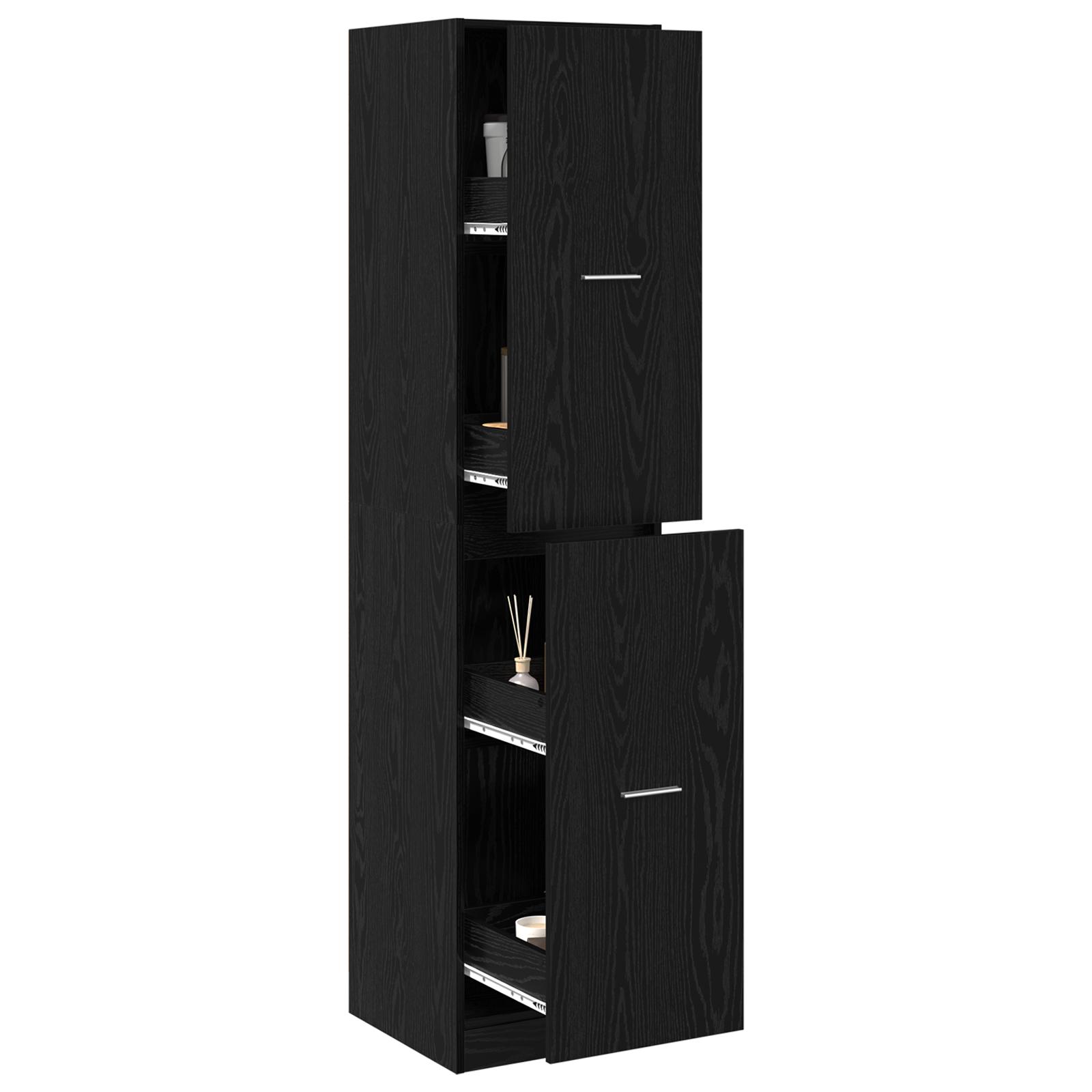 Apoteker Kabinet Sort eg 40 x 41 x 174.5 cm Konstrueret træ billede