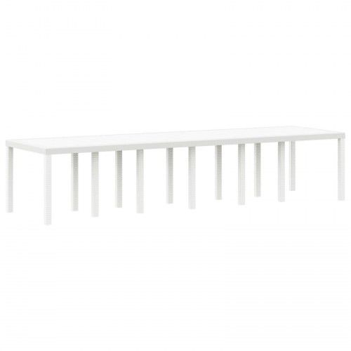 Havebord Hvid 350x100x73 cm Poly Rattan, Havebord Hvid 200x100x73 cm Poly Rattan, Havebord Hvid 150x100x73 cm Poly Rattan