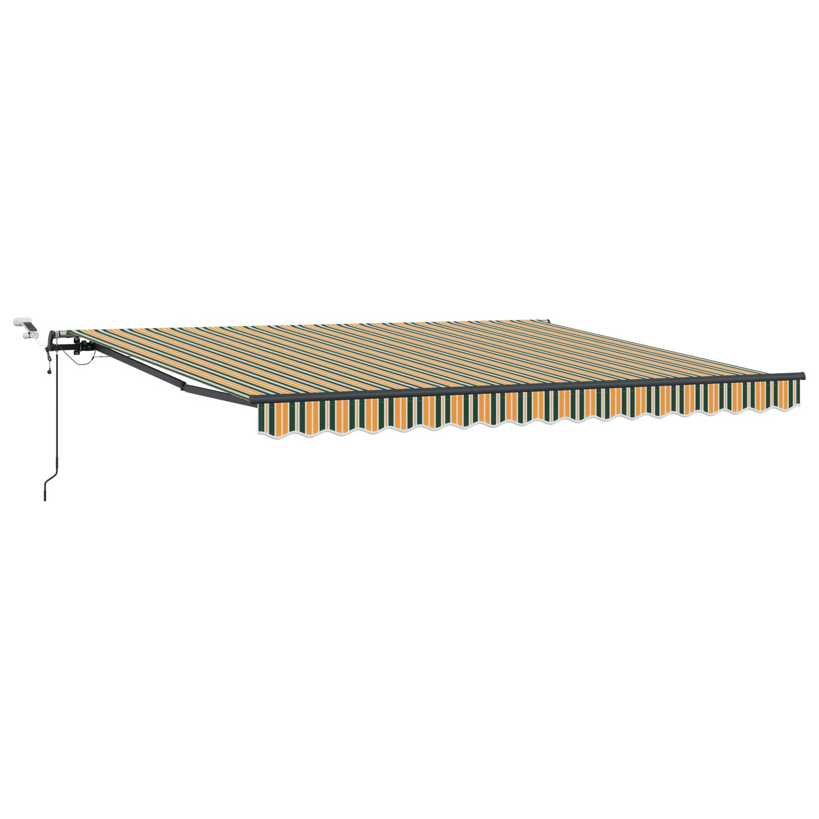 UtrÃ¦kkelig Markise med GrÃ¸n og gul 400 Ã 300 cm Stof