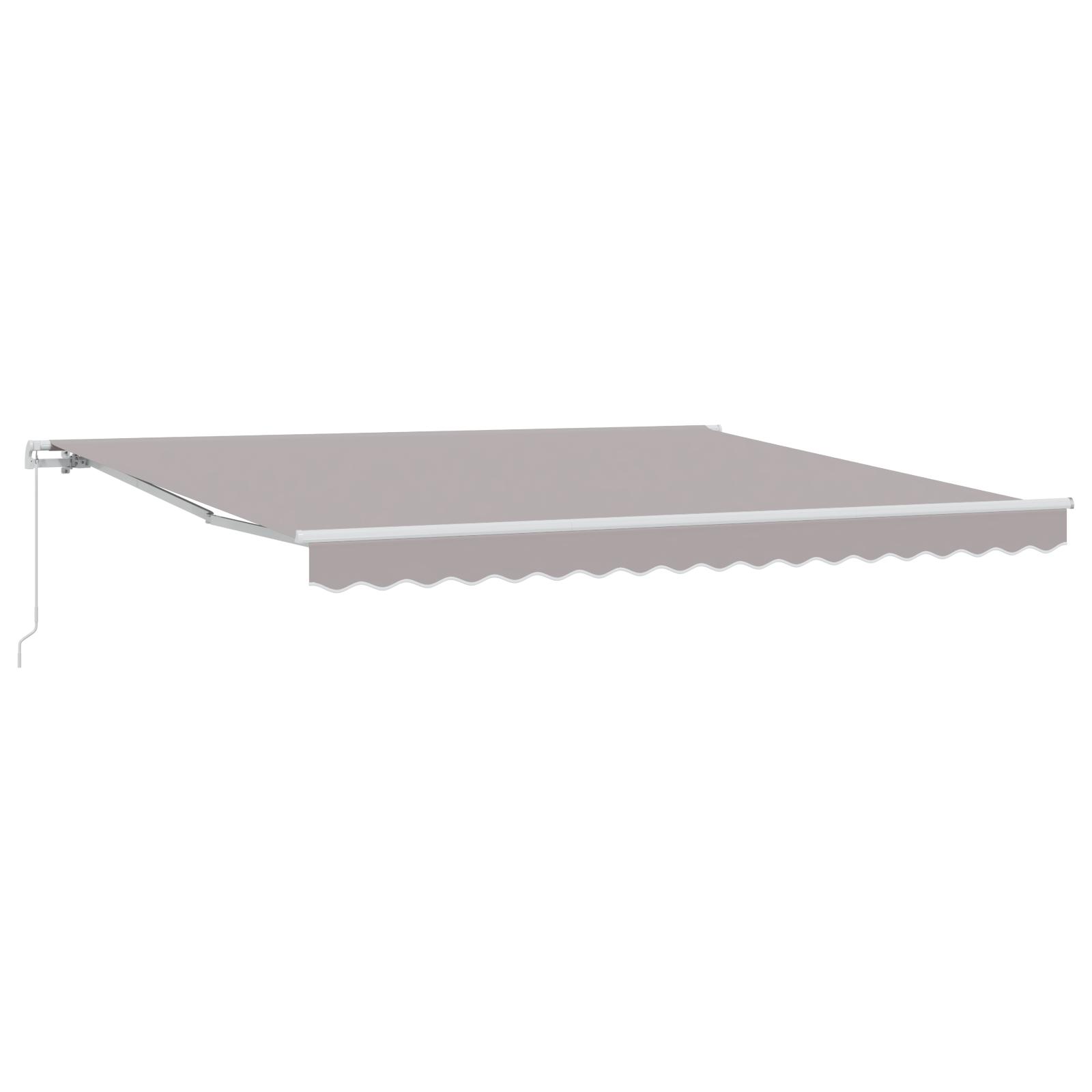 Utrækkelig Markise Lysegrå 400 × 350 cm Stof og Metal