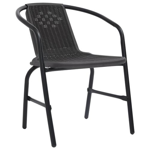7 Stk Have Spisesæt Sort Poly Rattan