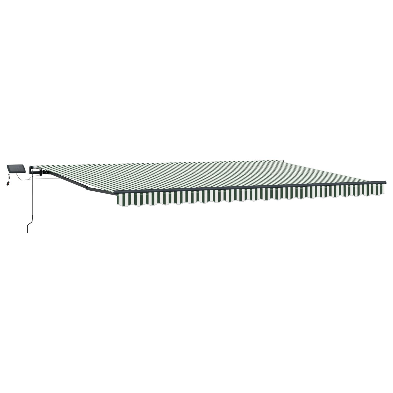 Utrækkelig Markise Grøn og hvid 500 ×300 cm Stof