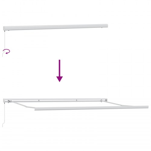 Manuel udtrækkelig markise sort 500x300 cm, markise erstatningsstof til 5x3 m ramme sort