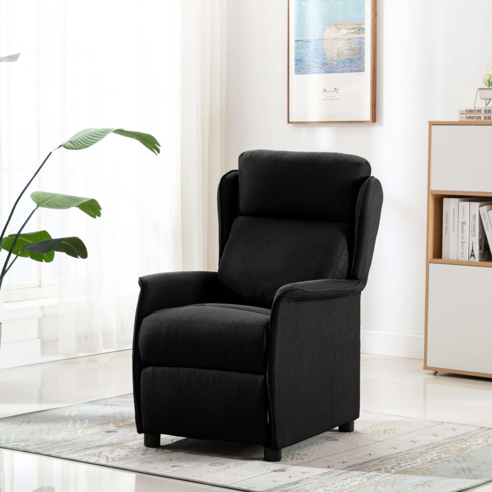Massagestol med pude Sort 67.5 x 93.5 x 101.5 cm Stof
