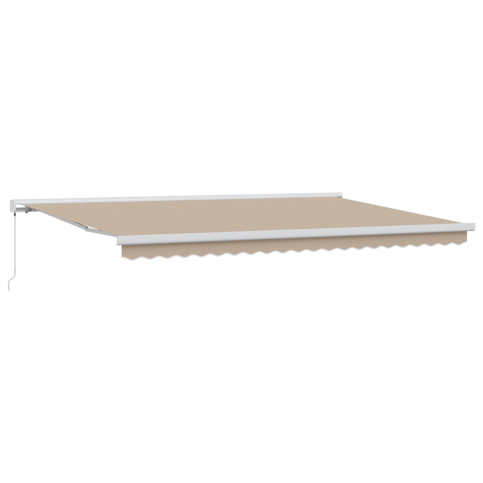 Udtrækkelig Markise Orange Og Brun 300 X 250 Cm Stof Og Metal - Beige / 500 × 300 cm / med hvid ramme