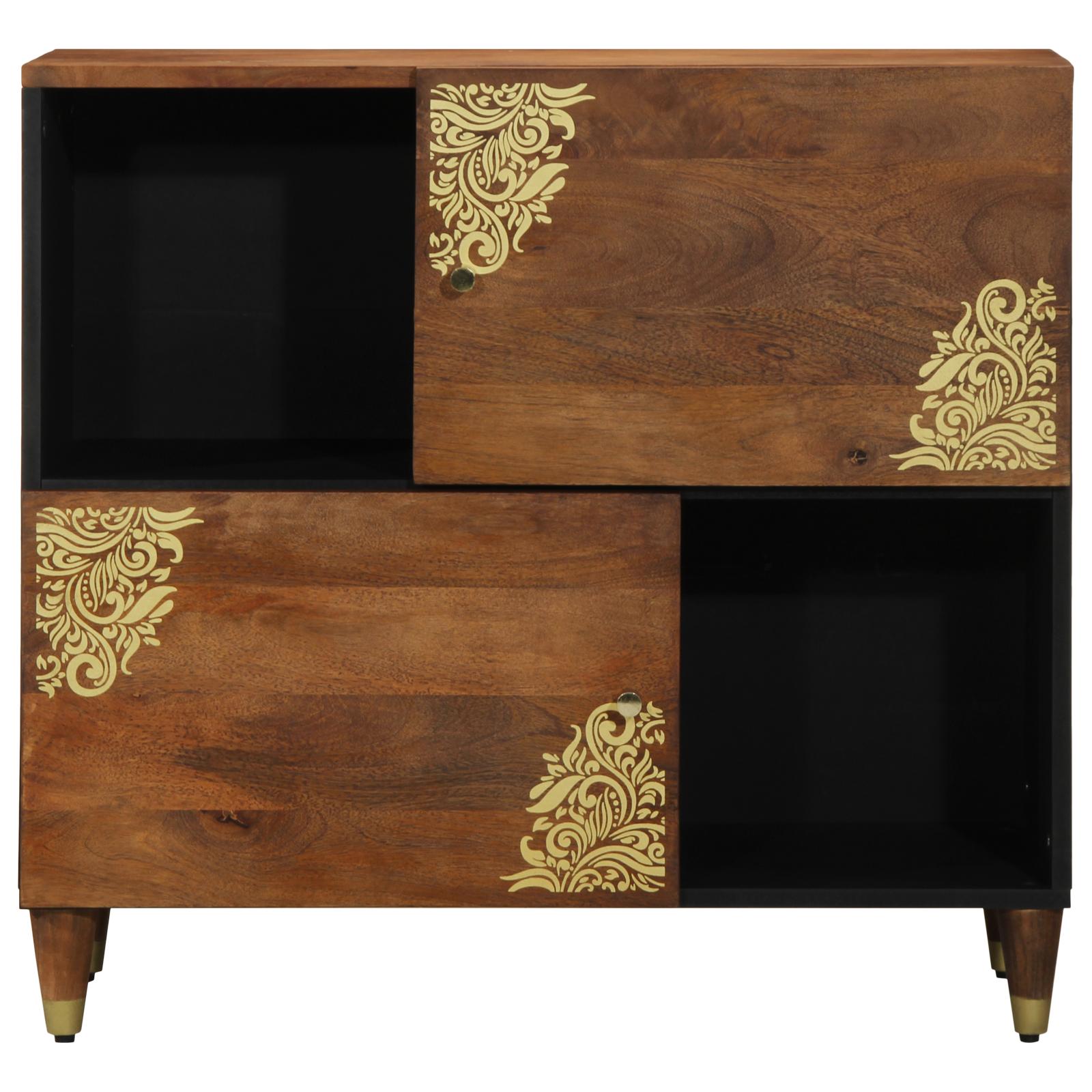 Sidebord med hylde Brun 80 x 33.5 x 75 cm Massivt mangotræ