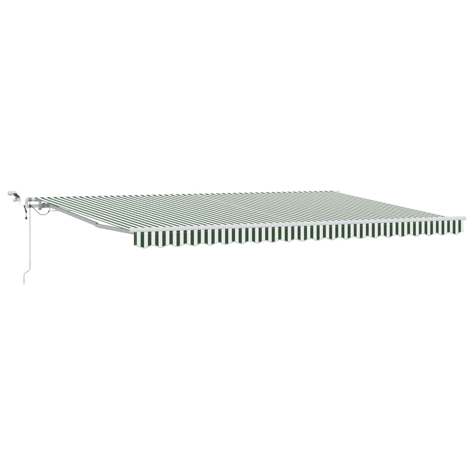 Utrækkelig Markise Grøn og Hvid 500 × 300 cm Stof og Metal
