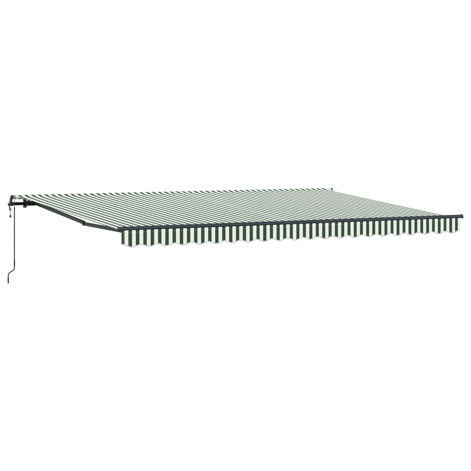Markise Automatisk Betjening Farvet - Grøn og hvid / 500 × 300 cm