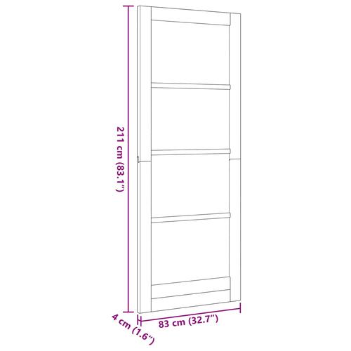 Indvendig Dør med Glas "ORKDAL" 83x211x4 cm Massivt Fyrretræ