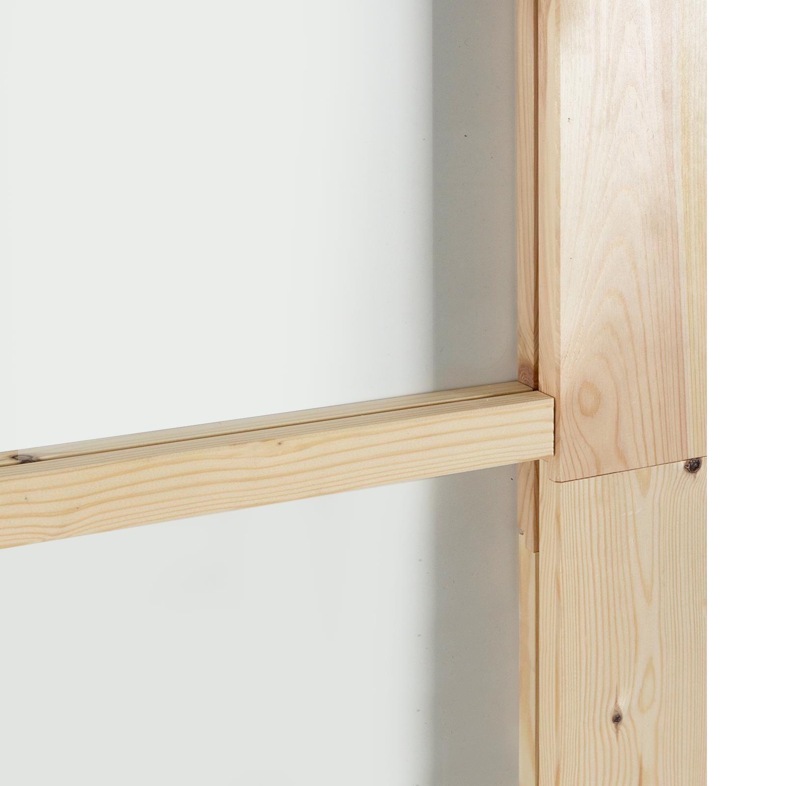 Skydedør ORKDAL - naturlig/sort 93 × 232 cm i fyrretræ og glas