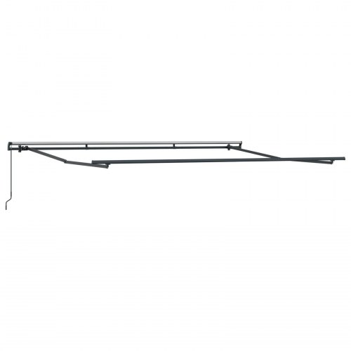 Manuel udtrækkelig markise sort 500x350 cm, markise erstatningsstof til 5x3.5 m ramme sort