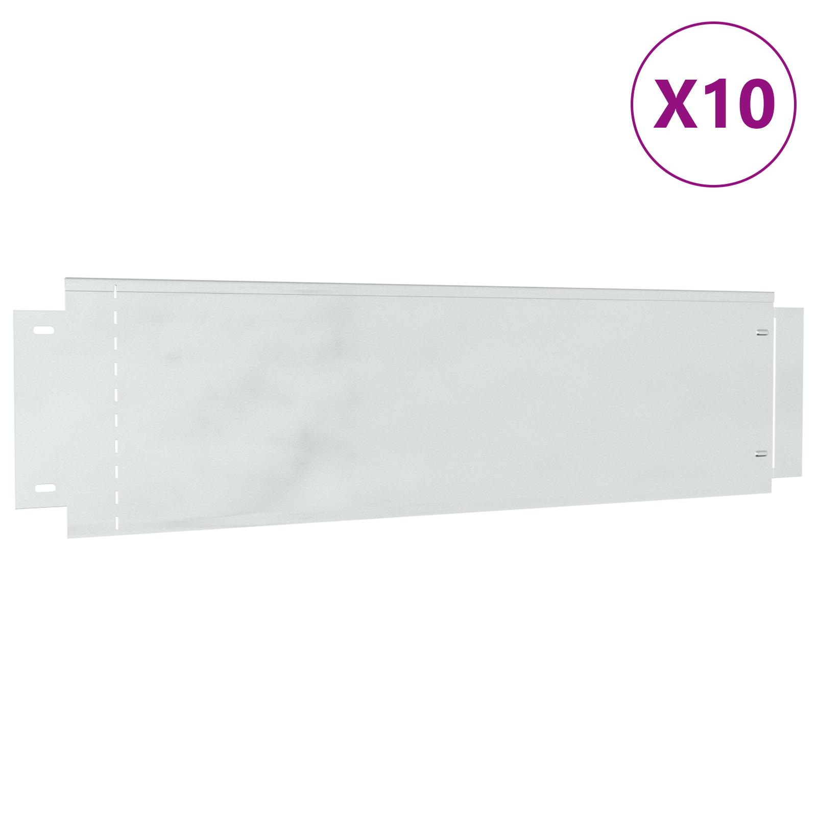 Plænekanter 10 stk Sølv 100 x 25 x 0.07 cm Galvaniseret stål