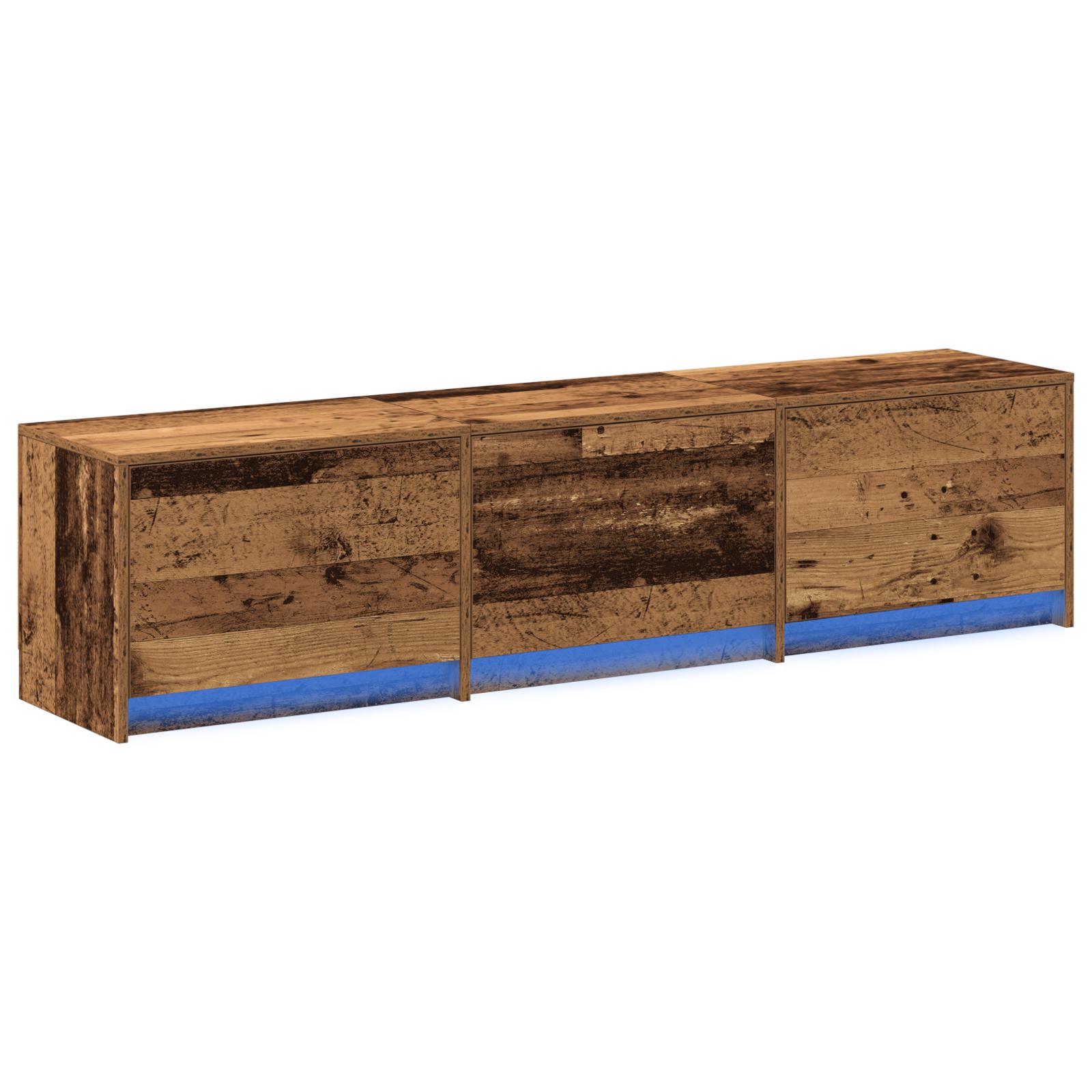 Tv Skab Med Led Gammelt Træ 162 5x34x40 Cm Ingeniørtræ