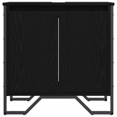 Vaskeskab Sort egetræ 60x35x60 cm Ingeniørtræ