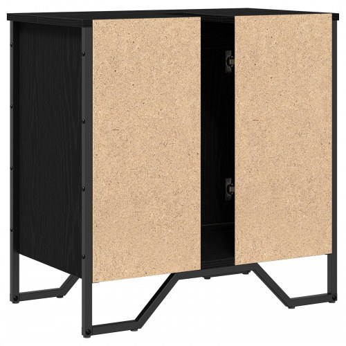 Vaskeskab Sort egetræ 60x35x60 cm Ingeniørtræ