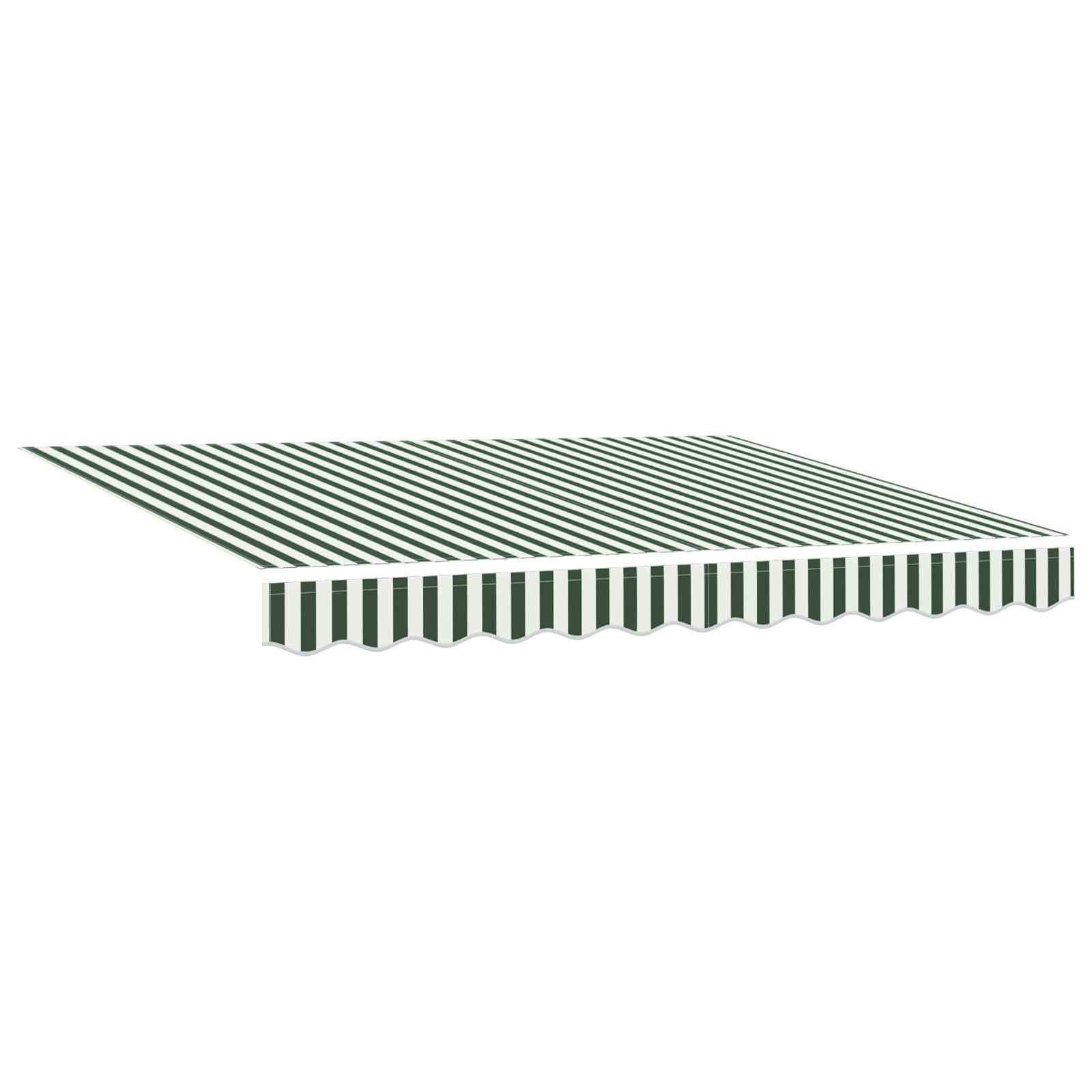 Markise M. Led + Vindsensor Automatisk - Grøn og hvid / 300 x 250 cm