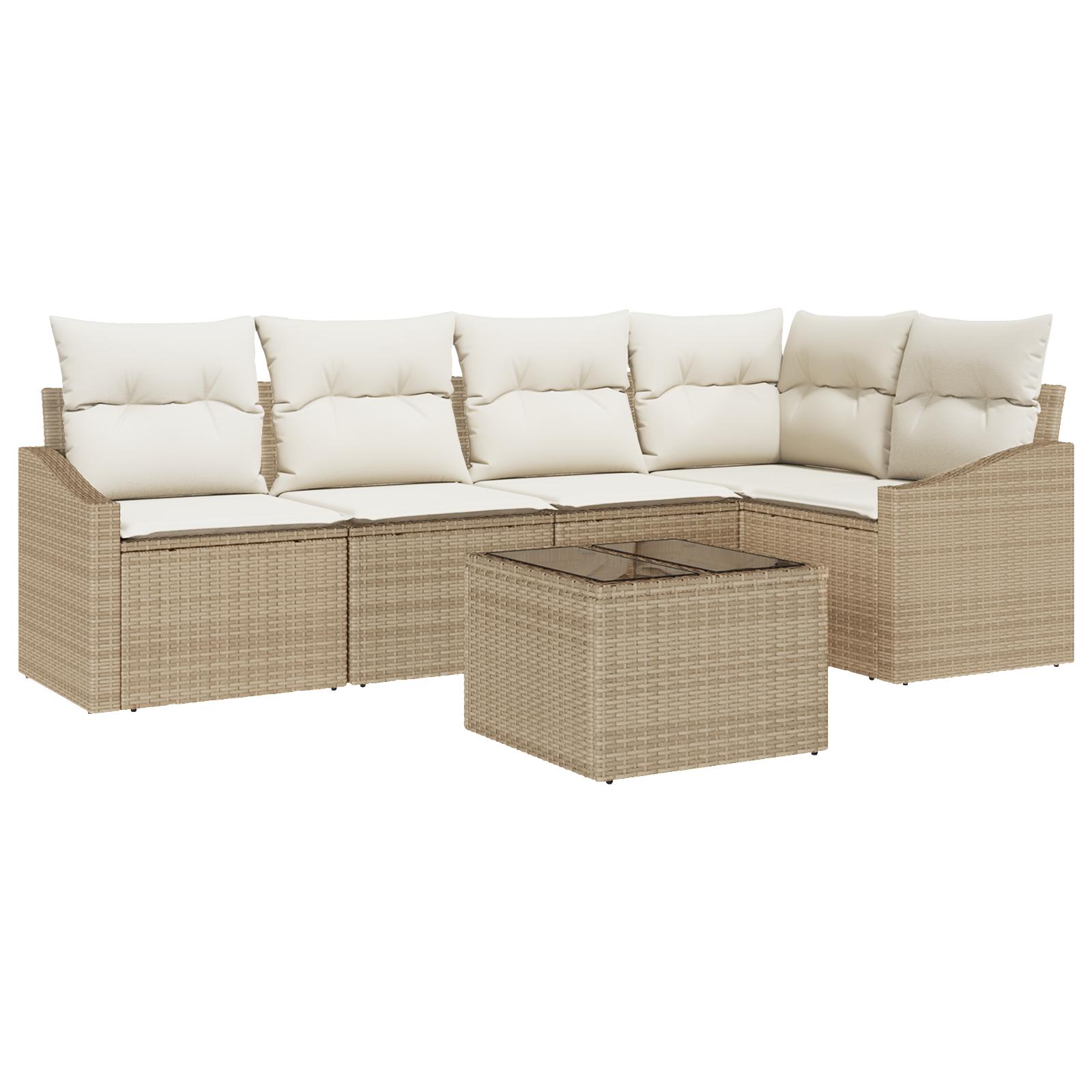 Have Spisebordssæt med pude med opbevaring 6 stk Beige og creme