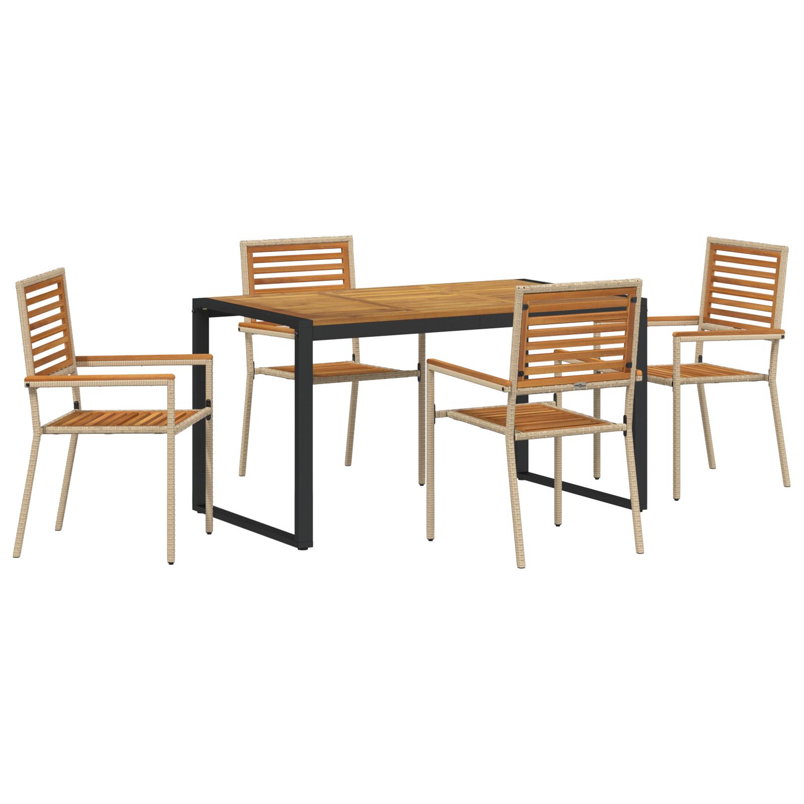 Have Spisebordssæt 5 stk Beige 140 x 80 x 75 cm polyrattan