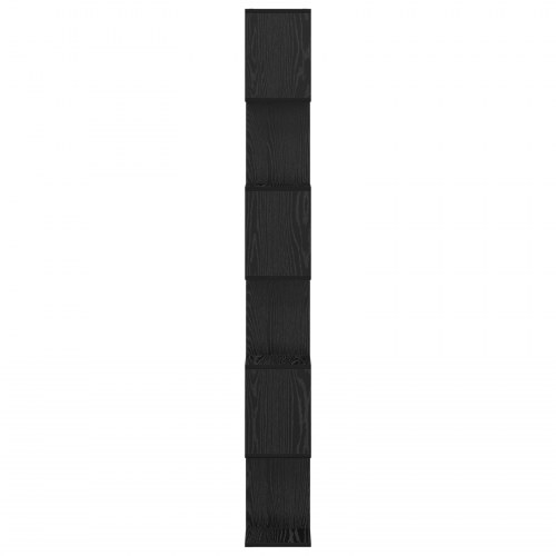 Bogskab Sort Egetræ 70x24x193.5 cm Konstrueret Træ