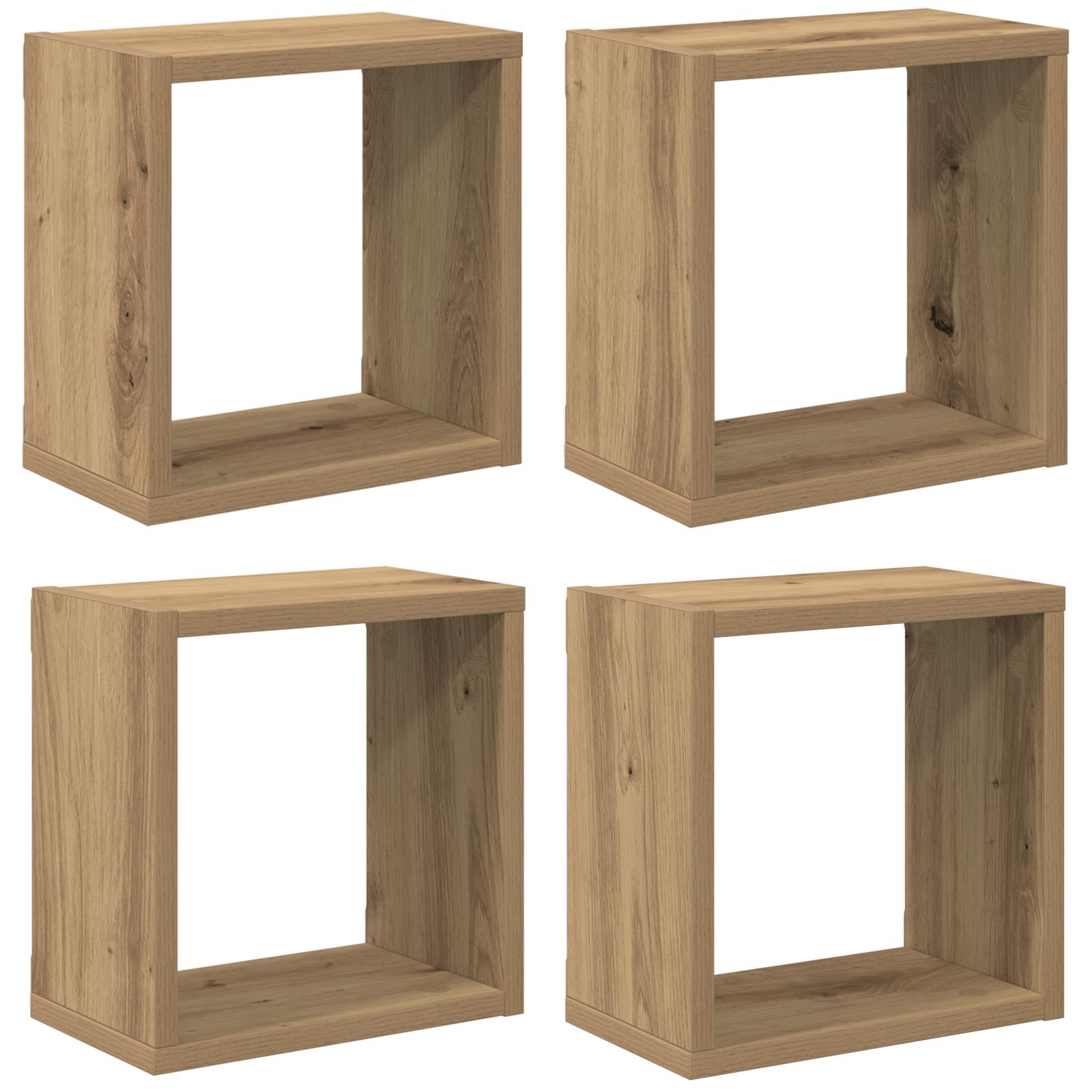 Væghylder 4 stk Artisan egetræ 26 x 15 x 26 cm Konstrueret træ