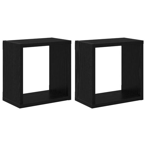 Vægmonterede Hylder Sort Egetræ MDF 26 x 15 x 26 cm Væg Hylder