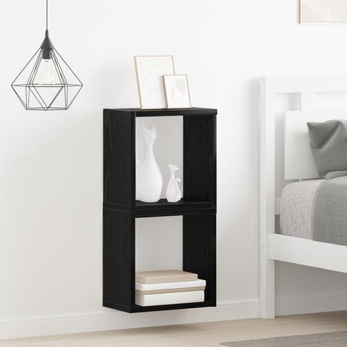 Vægmonterede Hylder Sort Egetræ MDF 26 x 15 x 26 cm Væg Hylder