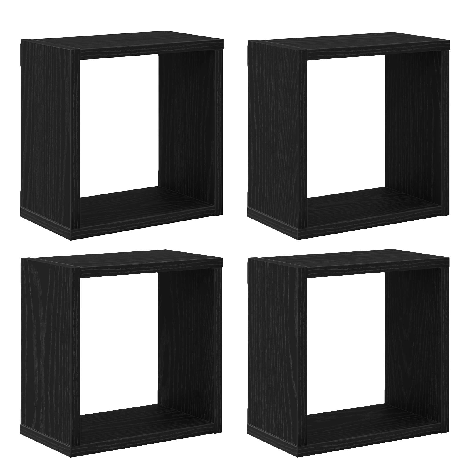 Væghylder 4 stk Sort Eg 26 x 15 x 26 cm Konstrueret træ