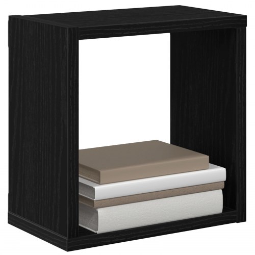 Vægmonterede hylder Sort egetræ Konstrueret træ 26 x 15 x 26 cm