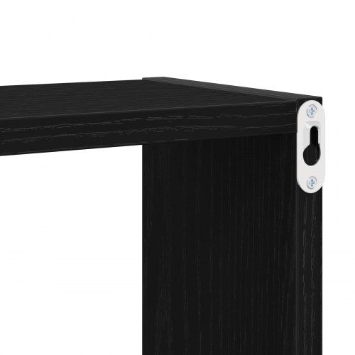 Vægmonterede hylder Sort egetræ Konstrueret træ 26 x 15 x 26 cm