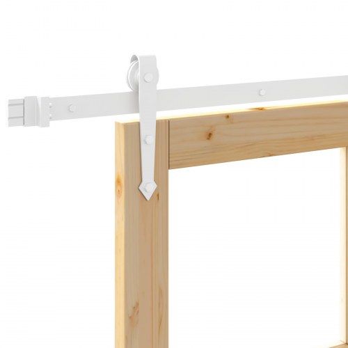 Skydedør med Tilbehørs Sæt 83x202 cm Solid Fyrretræ, Indendørs Dør med Glas 'ORKDAL'83x202x4 cm Solid Fyrretræ