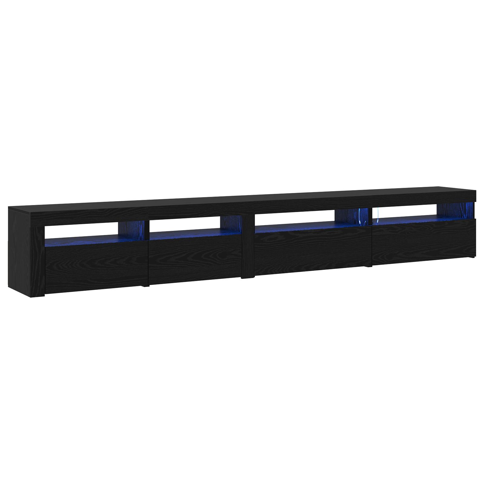 TV kabinet sæt 3 stk Sort eg 270 x 35 x 40 cm Konstrueret træ