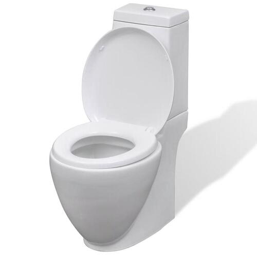 Hvidt keramisk toilet & bidet sæt