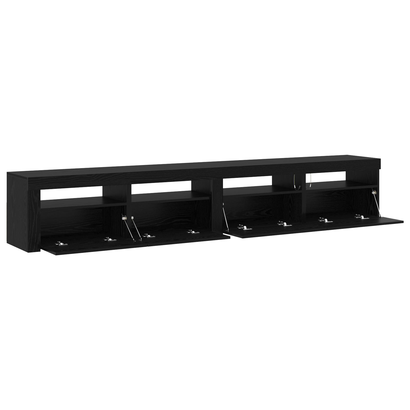 TV kabinet sæt 3 stk Sort eg 240 x 35 x 40 cm Konstrueret træ
