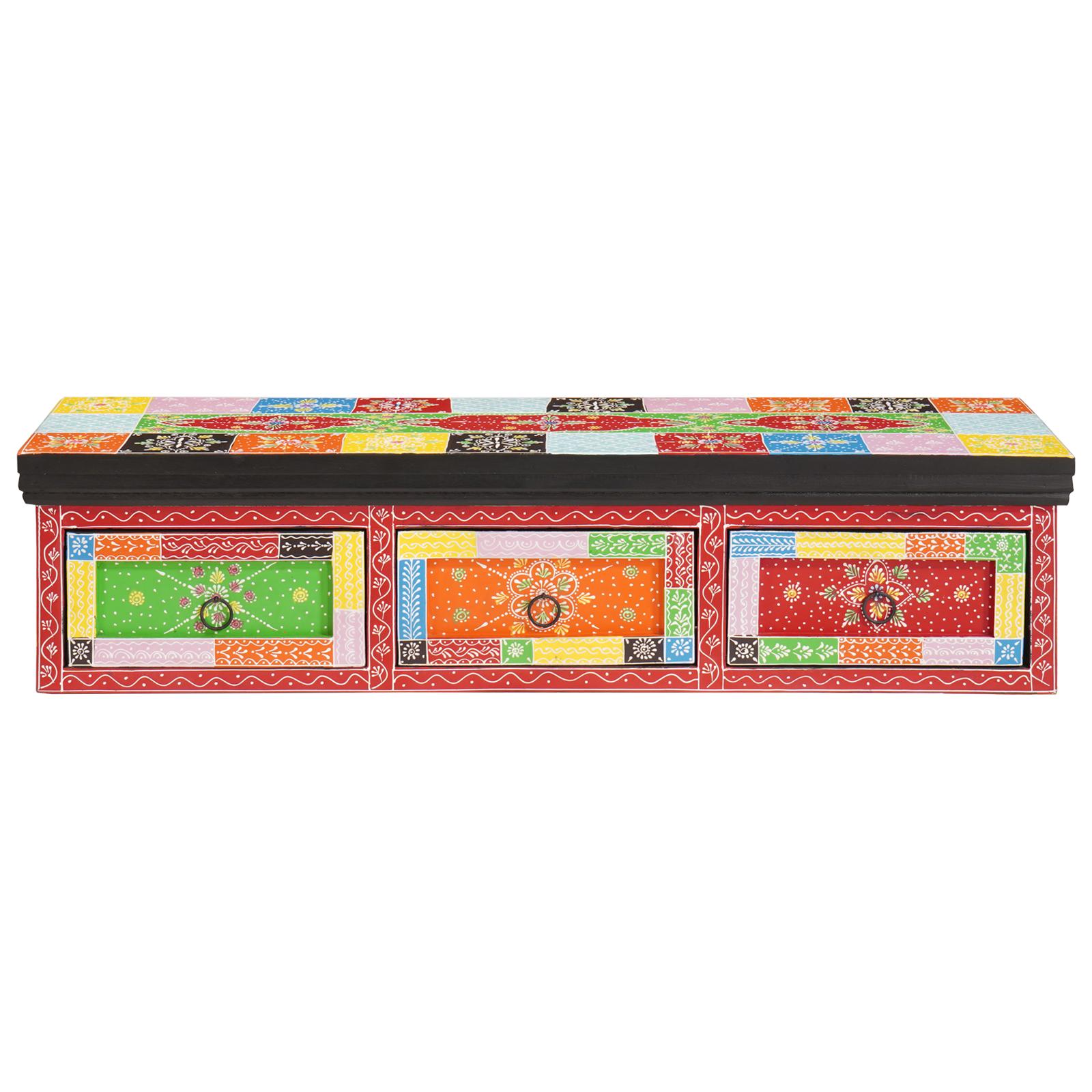 TV Skab med skuffe Flerfarvet 100 x 30 x 24 cm Massivt mangotræ