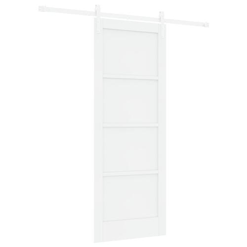 Skydedør med hardware sæt Hvid 78x202 cm Solidt Træ Fyrretræ, Indvendig dør 'ORKDAL'Hvid 78x202x4 cm Solidt Træ Fyrretræ