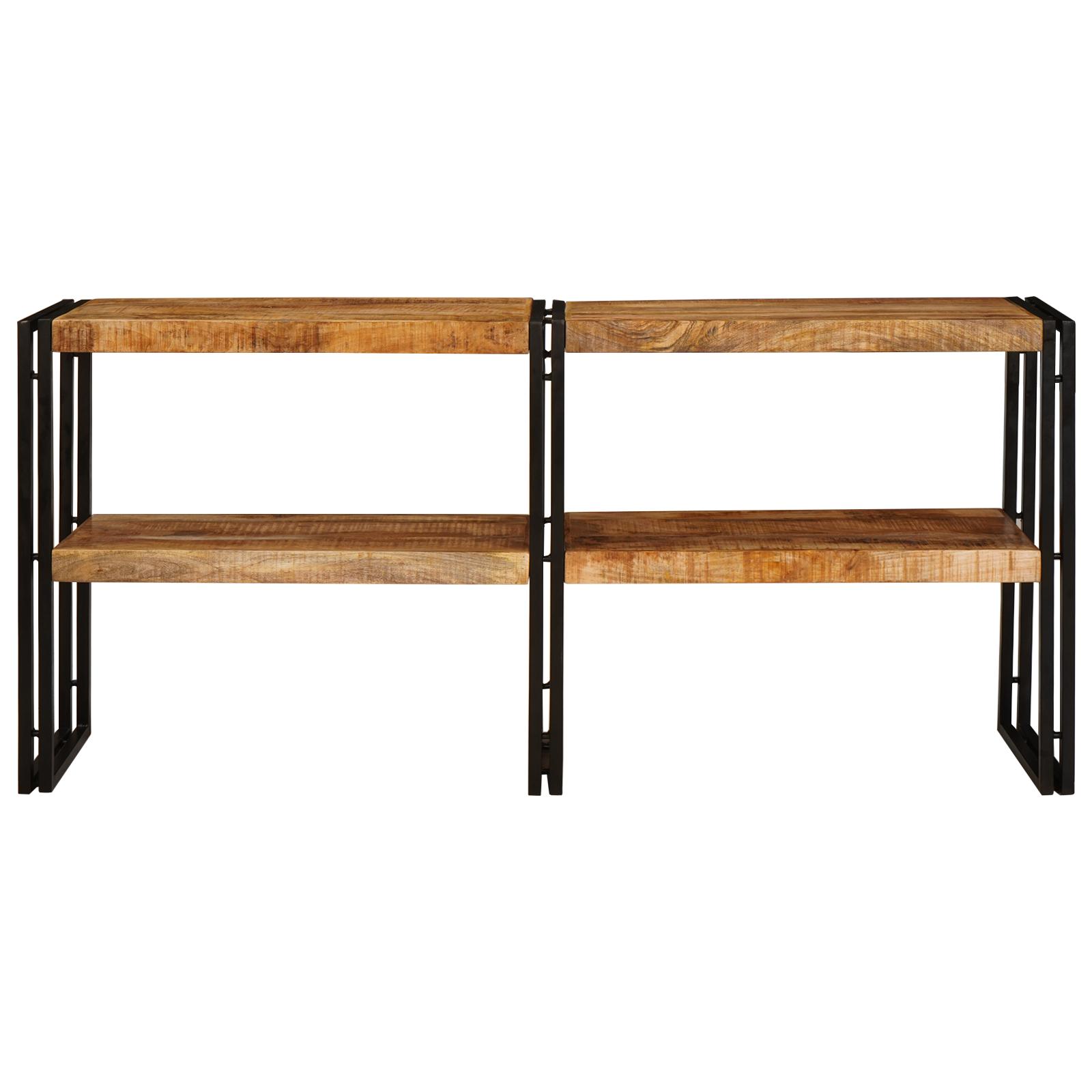Konsolbord med hylde Brun 160 x 33 x 75 cm Massivt mangotræ
