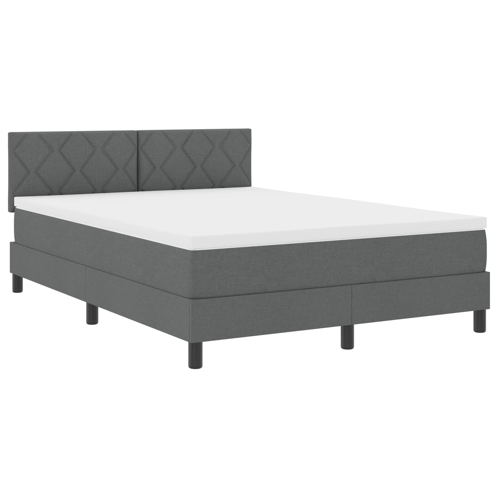 vidaXL Box spring seng med hovedgærde Mørkegrå 160 x 200 cm Stof