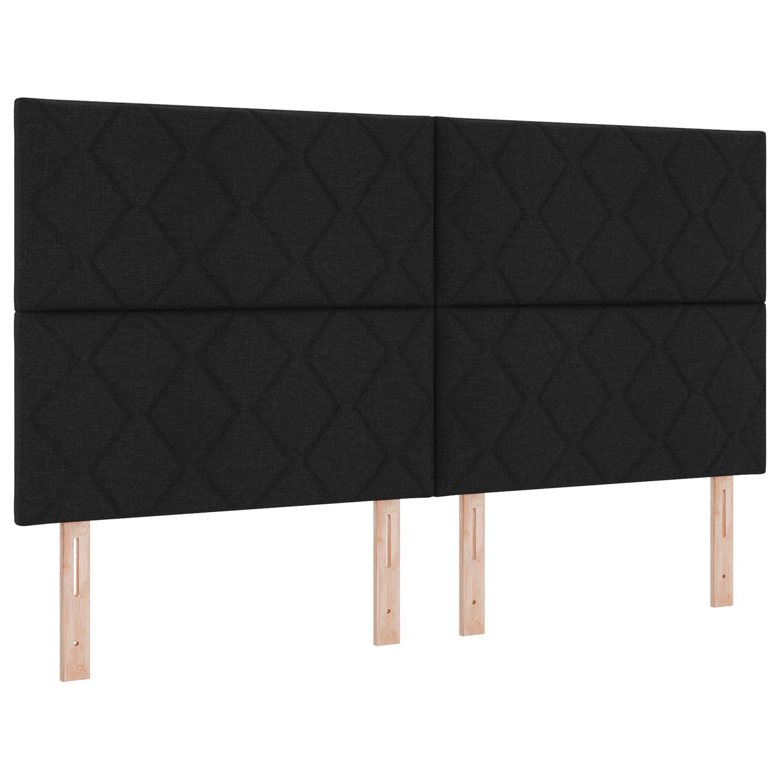 vidaXL LED Box Spring Bed med hovedgærde Sort 180 x 200 cm Stof